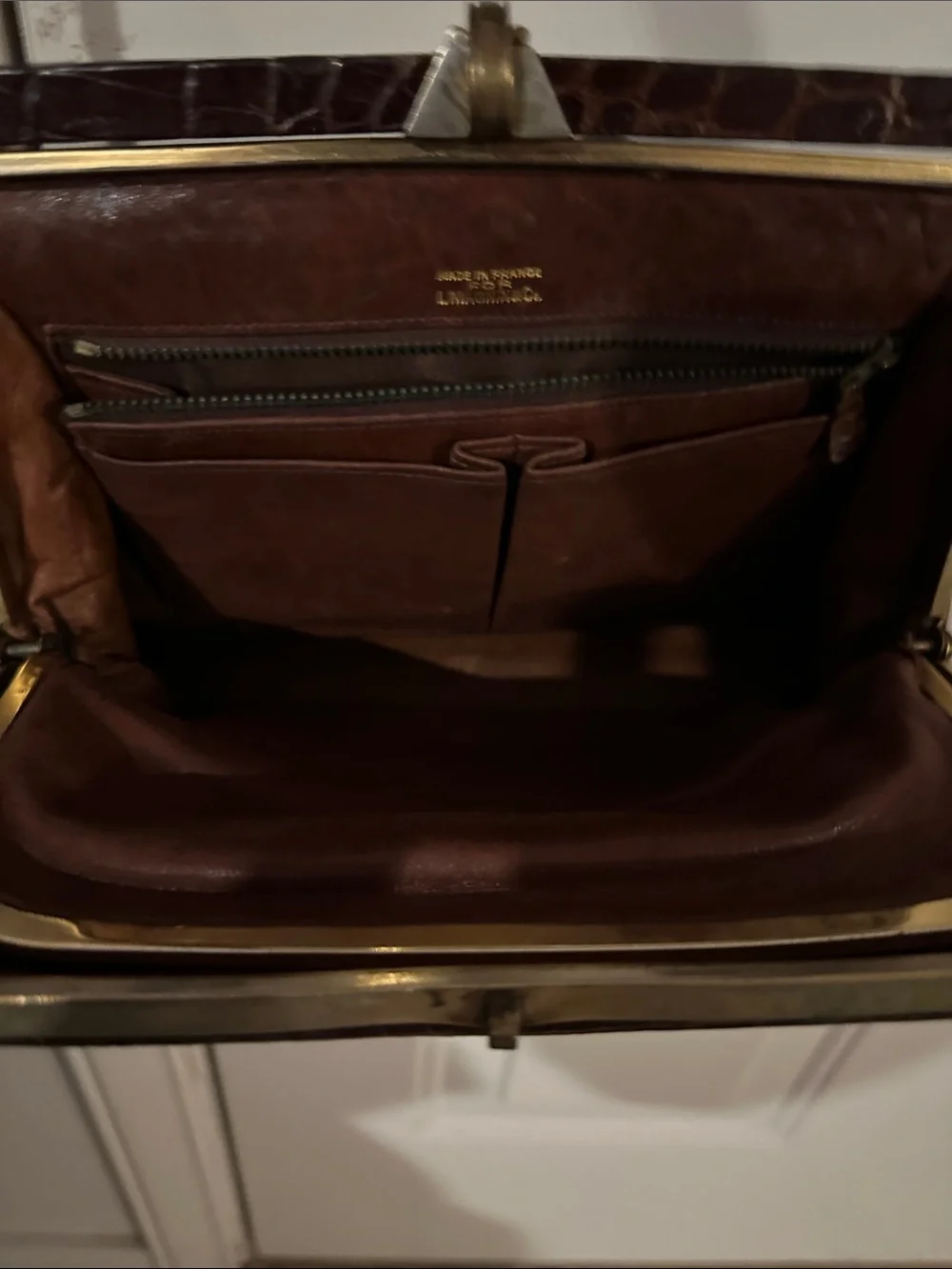 Mid Century alligator & leather bag For I Magnin